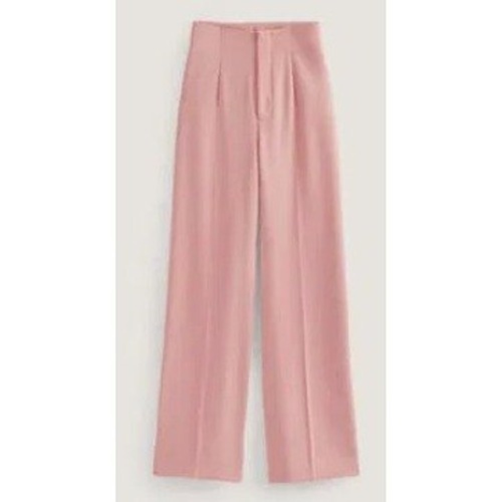 Boden Pink High Waisted Wide Leg Trousers Pants R0356 US 2R NEW Professional NWT